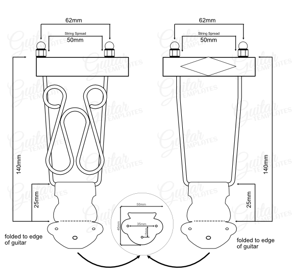 Guitar Tail Piece Dimensions