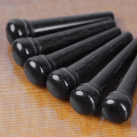 Oversized Ebony Bridge Pins - No Dot, Unslotted