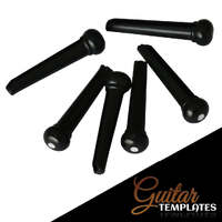 Black Plastic Bridge Pins - Pack of 6