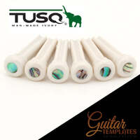 White TUSQ Bridge Pins w Large 4mm Abalone Dots