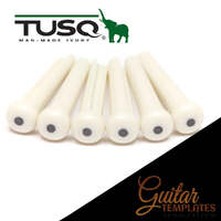 White TUSQ Bridge Pins with 2mm Black Dots