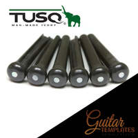 Black TUSQ Bridge Pins Black with 2mm White Dots