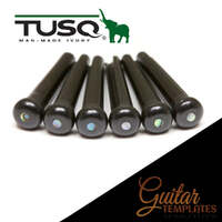 Black TUSQ Bridge Pins Black with 2mm Abalone Dots