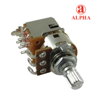 250kA Alpha, Audio, Knurled Shaft, Push/Pull DPDT, 7mm Bushing Potentiometers