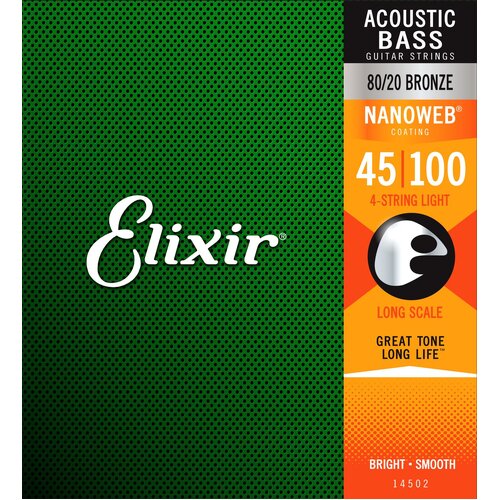 Elixir ACOUSTIC Bass LIGHT 45-100 14502 Nanoweb  80/20 Bronze 