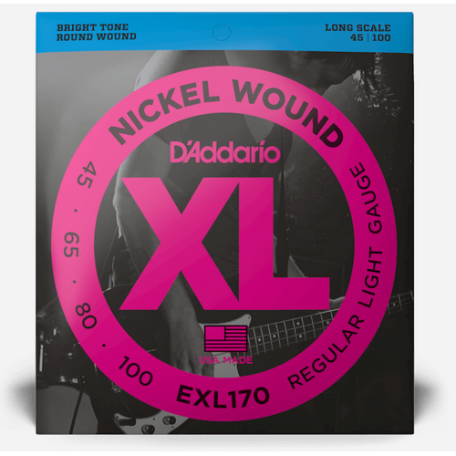 D'Addario Bass 45-100 Light / Long Scale Set Strings XL Nickel Wound 