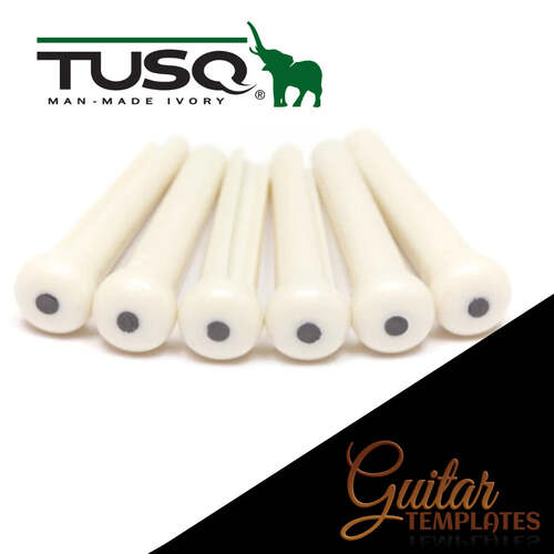 White TUSQ Bridge Pins with 2mm Black Dots