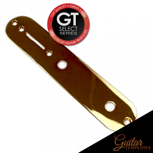 Gold 32mm Wide Tel-Style Control Plate - 8mm Holes