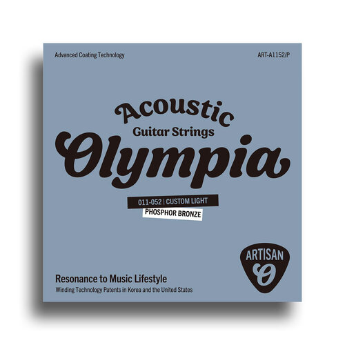 Olympia 11 - 52 Coated Phosphor Bronze Acoustic Guitar Cust Light String Set